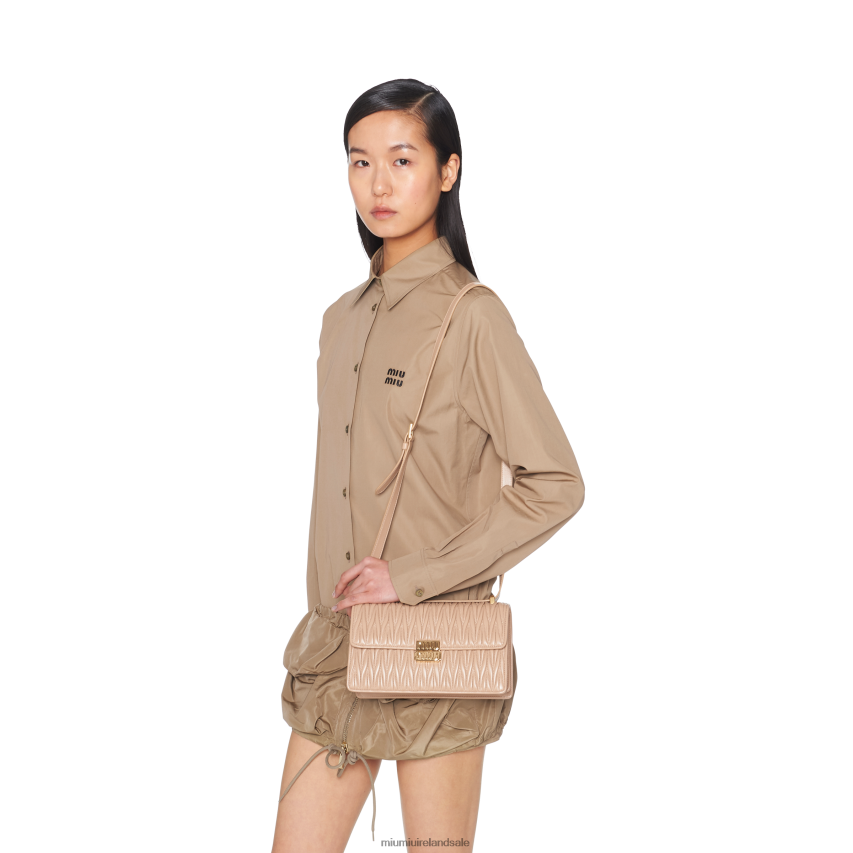 IE Miu MiuCollection Matelasse Nappa Leather Bag Sand Beige XJN62J76