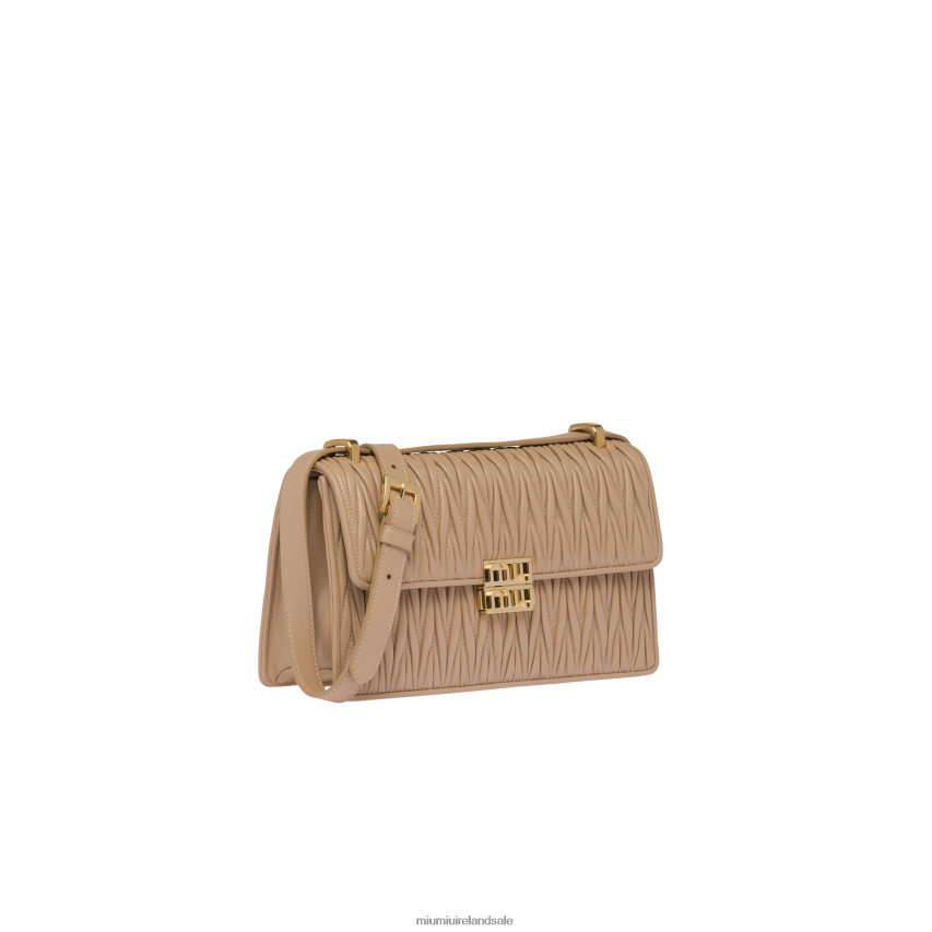 IE Miu MiuCollection Matelasse Nappa Leather Bag Sand Beige XJN62J76