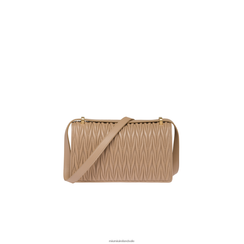 IE Miu MiuCollection Matelasse Nappa Leather Bag Sand Beige XJN62J76