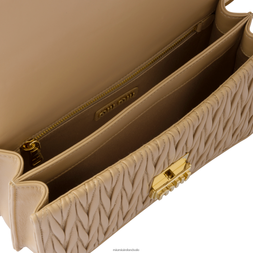 IE Miu MiuCollection Matelasse Nappa Leather Bag Sand Beige XJN62J76