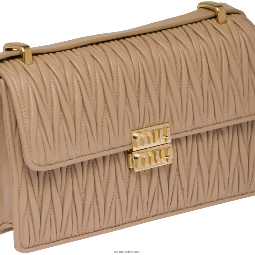 IE Miu MiuCollection Matelasse Nappa Leather Bag Sand Beige XJN62J76