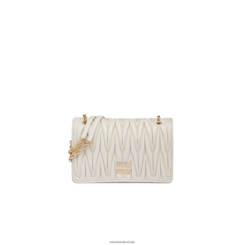 IE Miu MiuCollection Matelasse Nappa Leather Bag White XJN62J51