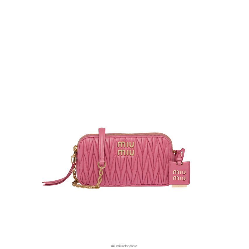 IE Miu MiuCollection Matelasse Nappa Leather Mini-bag Begonia Pink XJN62J62