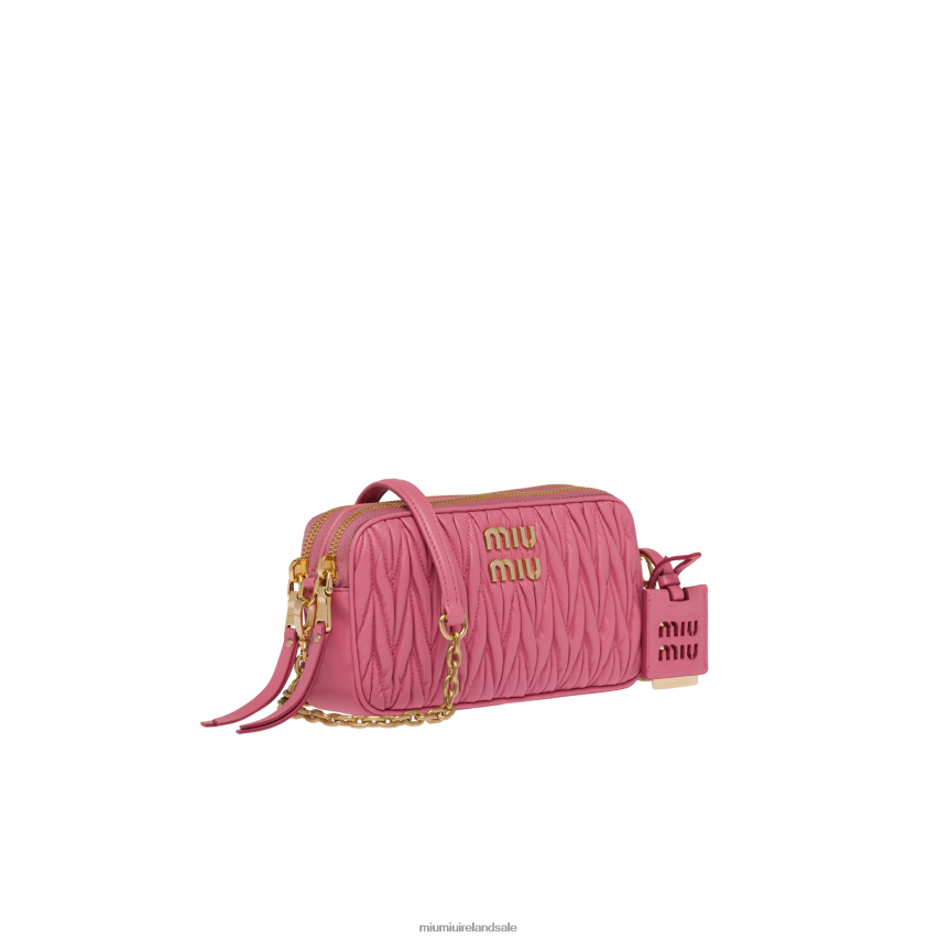 IE Miu MiuCollection Matelasse Nappa Leather Mini-bag Begonia Pink XJN62J62