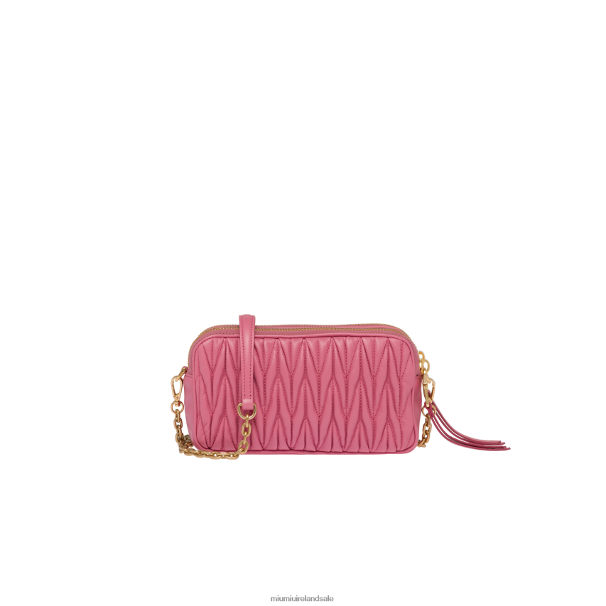 IE Miu MiuCollection Matelasse Nappa Leather Mini-bag Begonia Pink XJN62J62