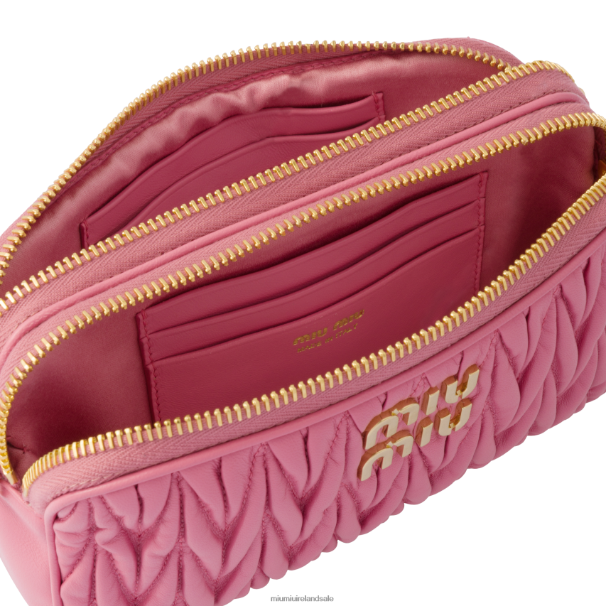 IE Miu MiuCollection Matelasse Nappa Leather Mini-bag Begonia Pink XJN62J62