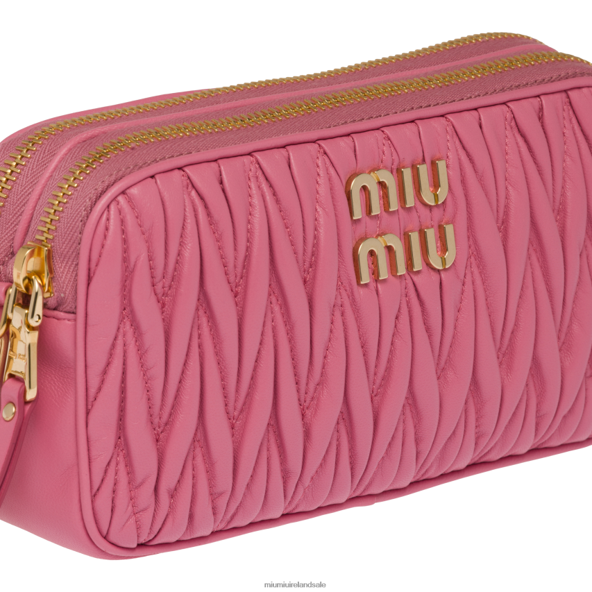 IE Miu MiuCollection Matelasse Nappa Leather Mini-bag Begonia Pink XJN62J62