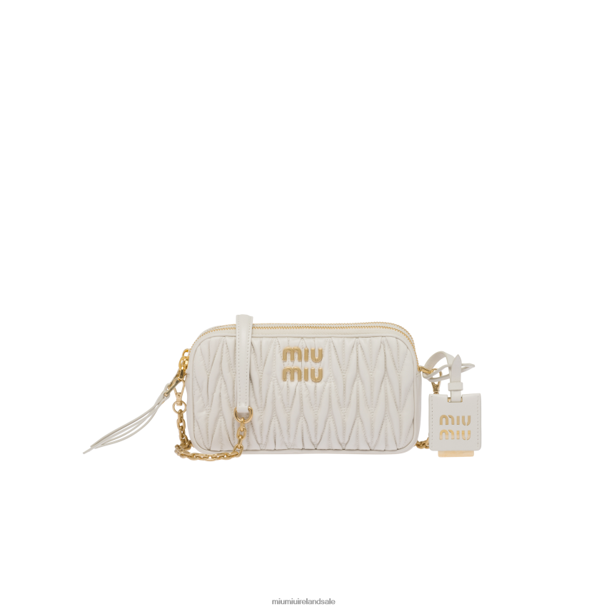 IE Miu MiuCollection Matelasse Nappa Leather Mini-bag White XJN62J63