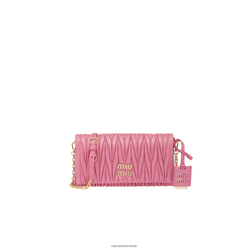 IE Miu MiuCollection Matelasse Nappa Leather Shoulder Bag Begonia Pink XJN62J75