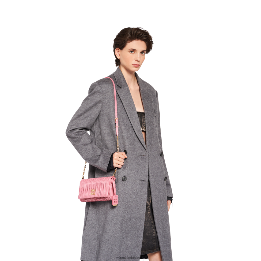 IE Miu MiuCollection Matelasse Nappa Leather Shoulder Bag Begonia Pink XJN62J75