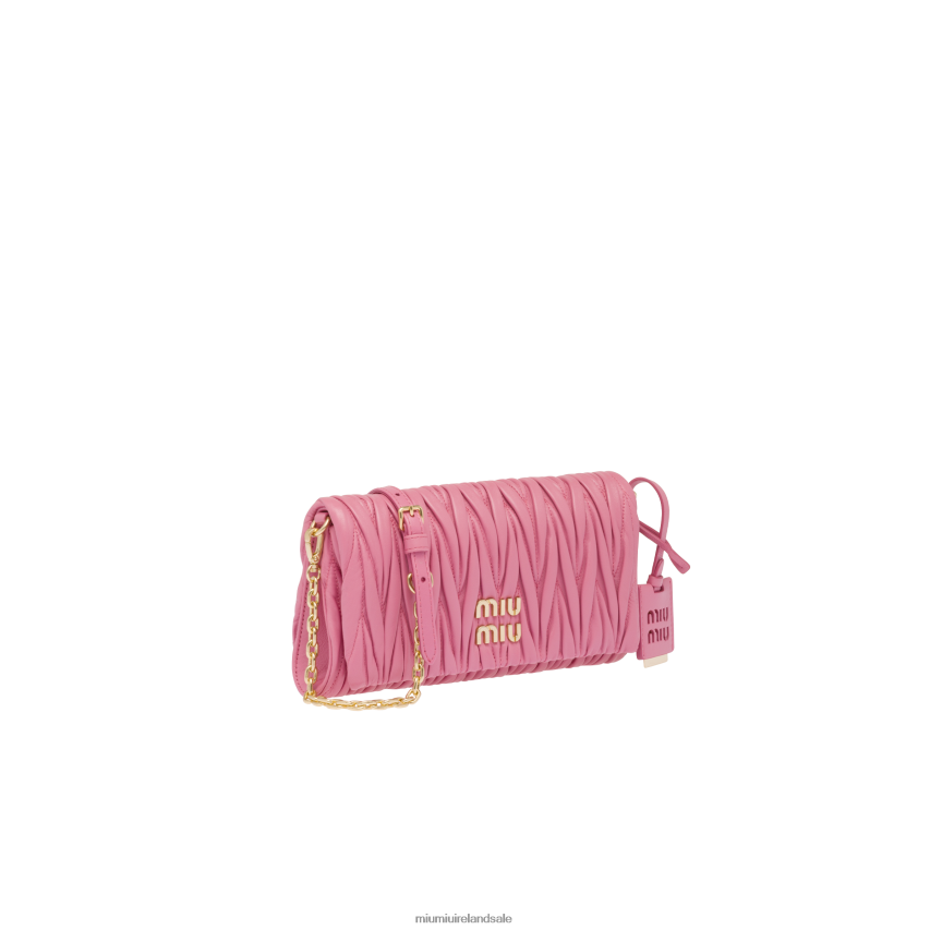 IE Miu MiuCollection Matelasse Nappa Leather Shoulder Bag Begonia Pink XJN62J75