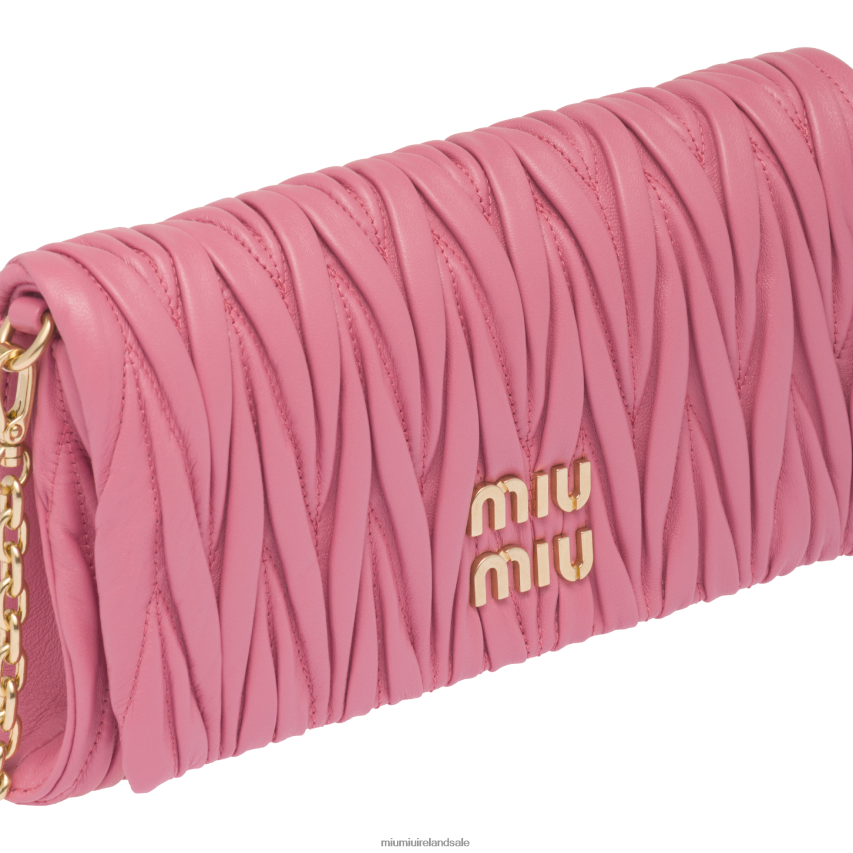 IE Miu MiuCollection Matelasse Nappa Leather Shoulder Bag Begonia Pink XJN62J75