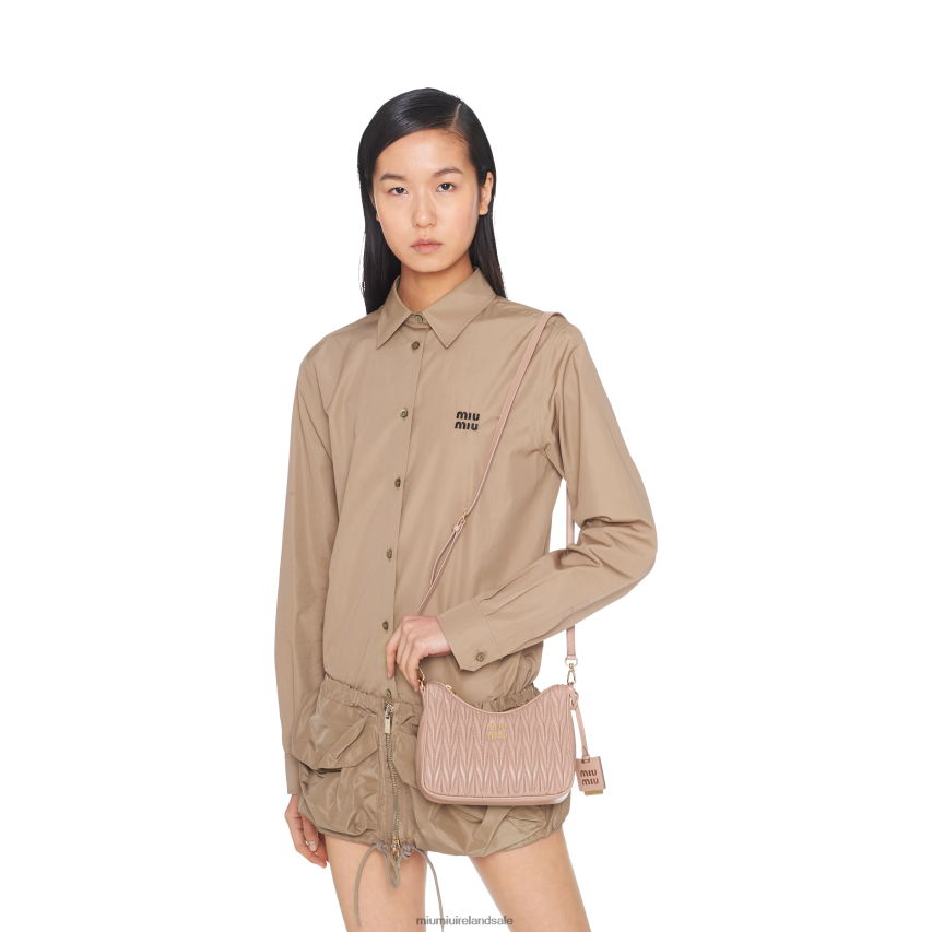 IE Miu MiuCollection Matelasse Nappa Leather Shoulder Bag Cameo XJN62J58