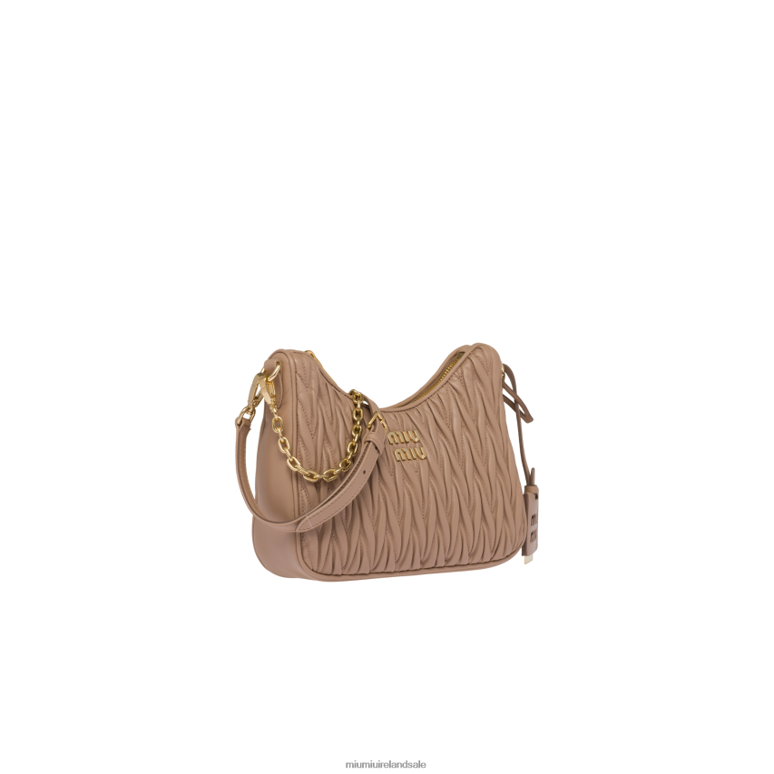 IE Miu MiuCollection Matelasse Nappa Leather Shoulder Bag Cameo XJN62J58