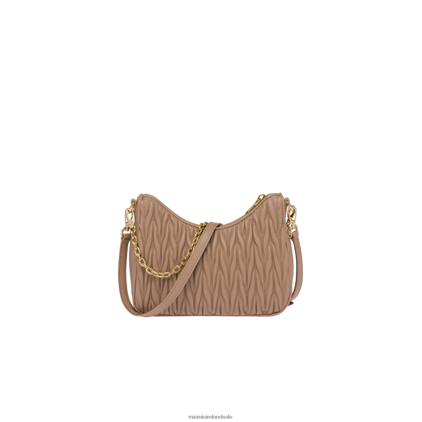 IE Miu MiuCollection Matelasse Nappa Leather Shoulder Bag Cameo XJN62J58