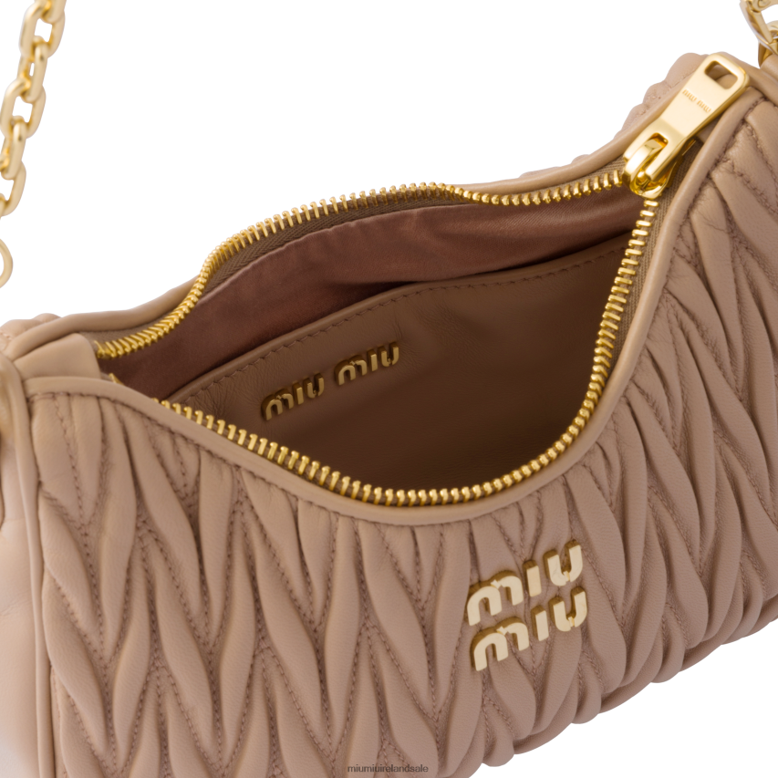IE Miu MiuCollection Matelasse Nappa Leather Shoulder Bag Cameo XJN62J58
