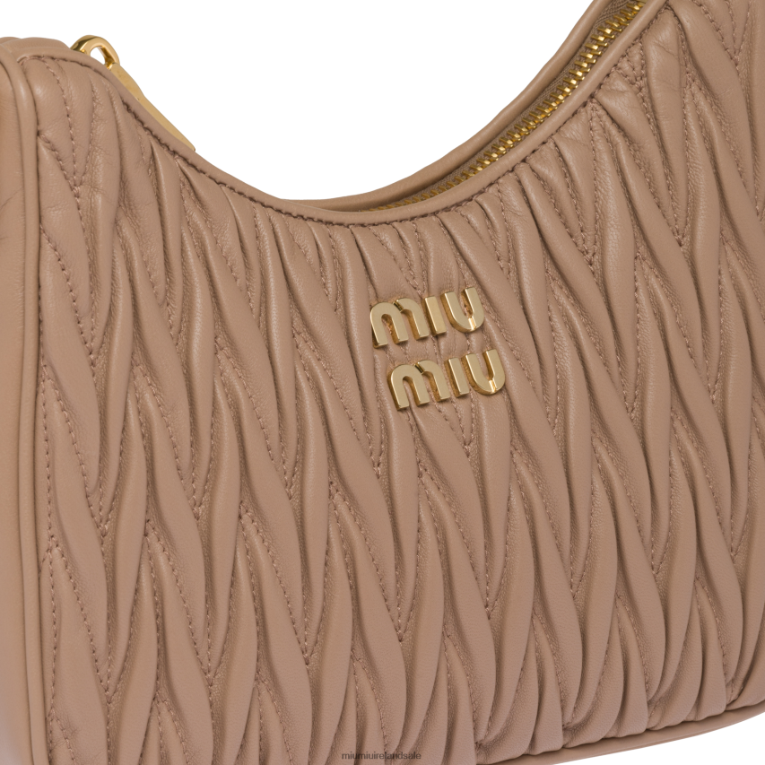 IE Miu MiuCollection Matelasse Nappa Leather Shoulder Bag Cameo XJN62J58