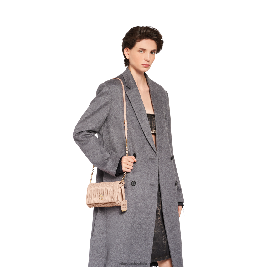 IE Miu MiuCollection Matelasse Nappa Leather Shoulder Bag Cameo XJN62J74