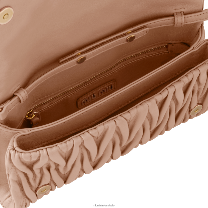 IE Miu MiuCollection Matelasse Nappa Leather Shoulder Bag Cameo XJN62J74
