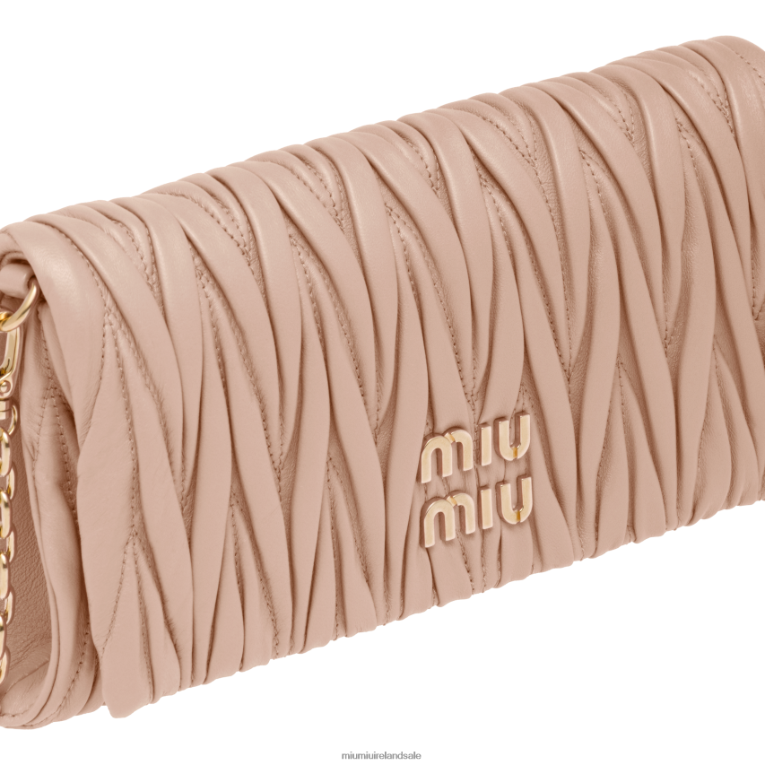 IE Miu MiuCollection Matelasse Nappa Leather Shoulder Bag Cameo XJN62J74