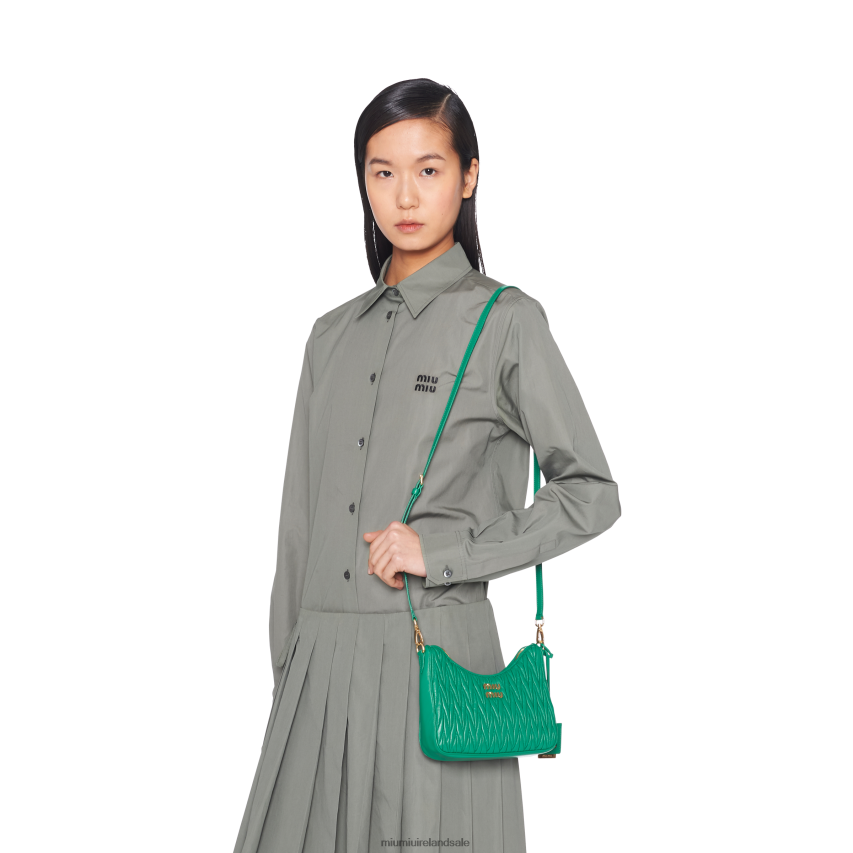 IE Miu MiuCollection Matelasse Nappa Leather Shoulder Bag Mango XJN62J59