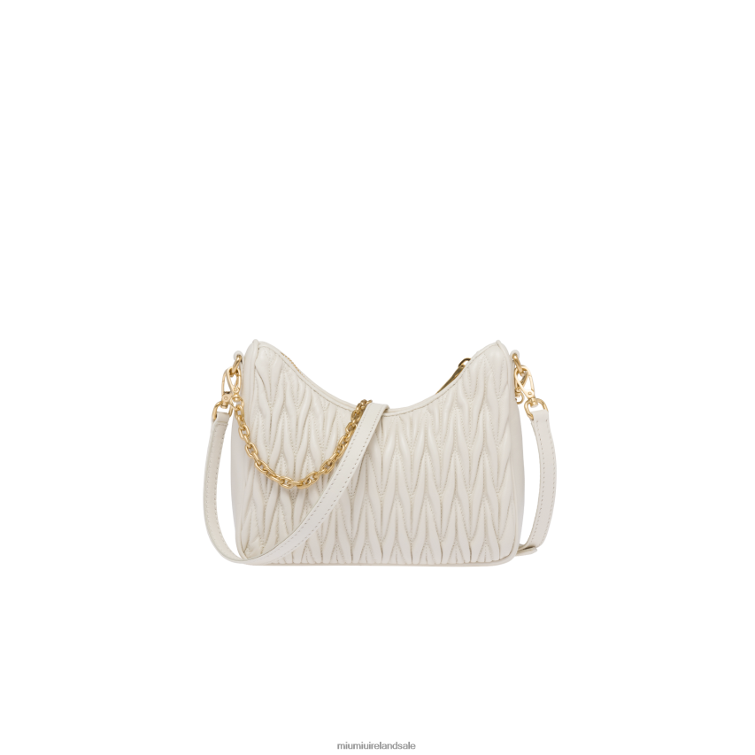 IE Miu MiuCollection Matelasse Nappa Leather Shoulder Bag White XJN62J57