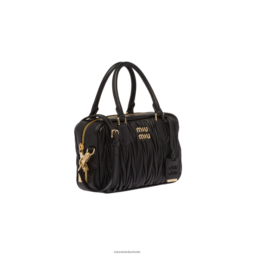 IE Miu MiuCollection Matelasse Nappa Leather Top-handle Bag Black XJN62J67