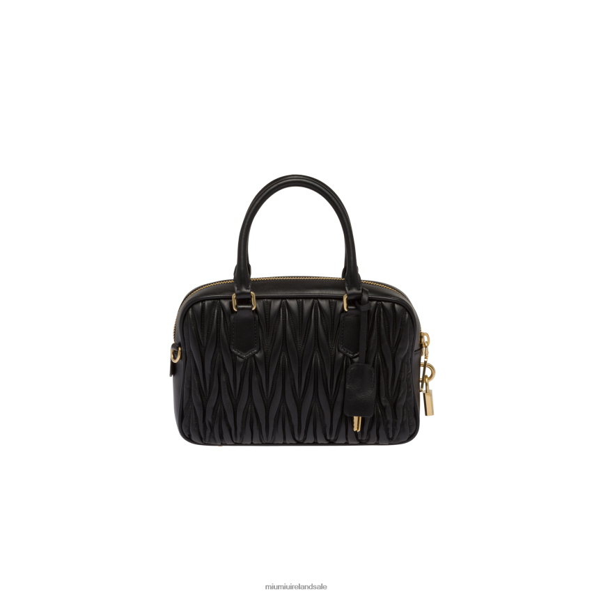 IE Miu MiuCollection Matelasse Nappa Leather Top-handle Bag Black XJN62J67