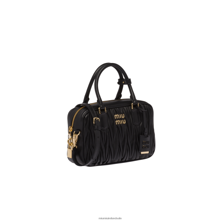 IE Miu MiuCollection Matelasse Nappa Leather Top-handle Bag Black XJN62J69