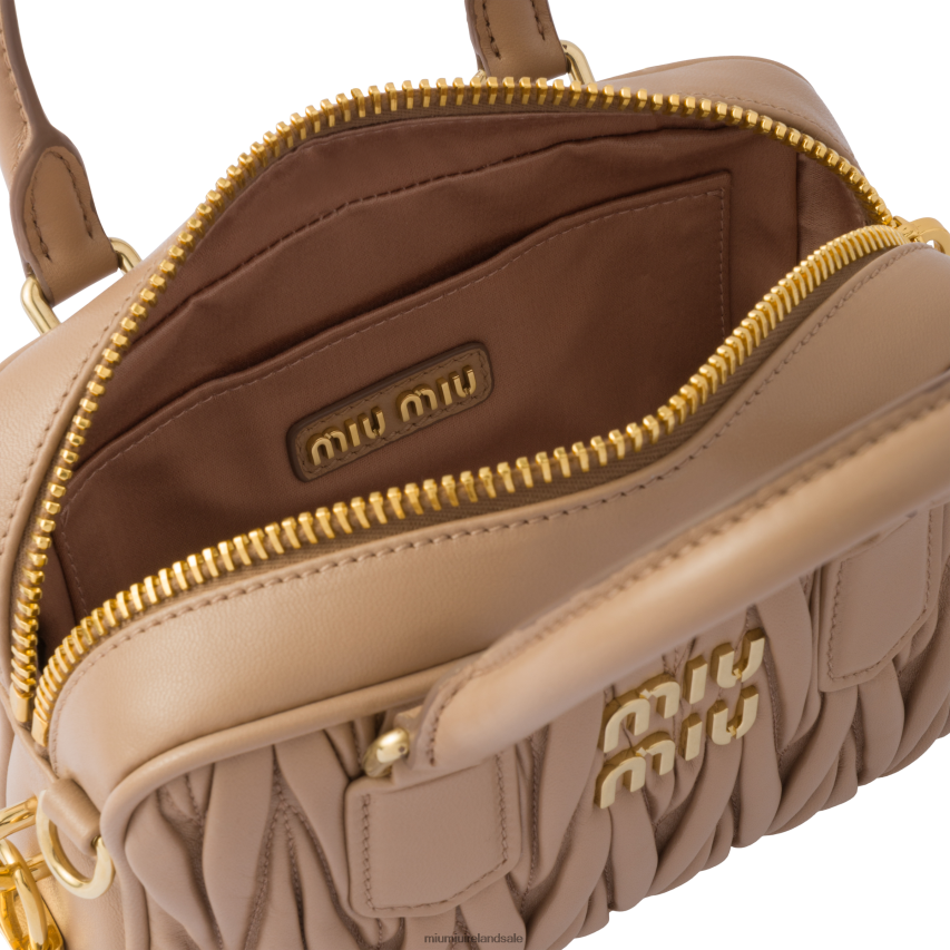 IE Miu MiuCollection Matelasse Nappa Leather Top-handle Bag Cameo XJN62J43