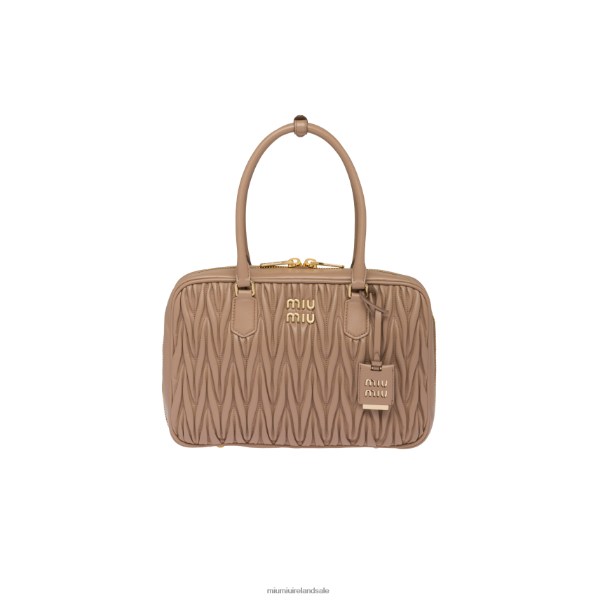 IE Miu MiuCollection Matelasse Nappa Leather Top-handle Bag Cameo XJN62J71