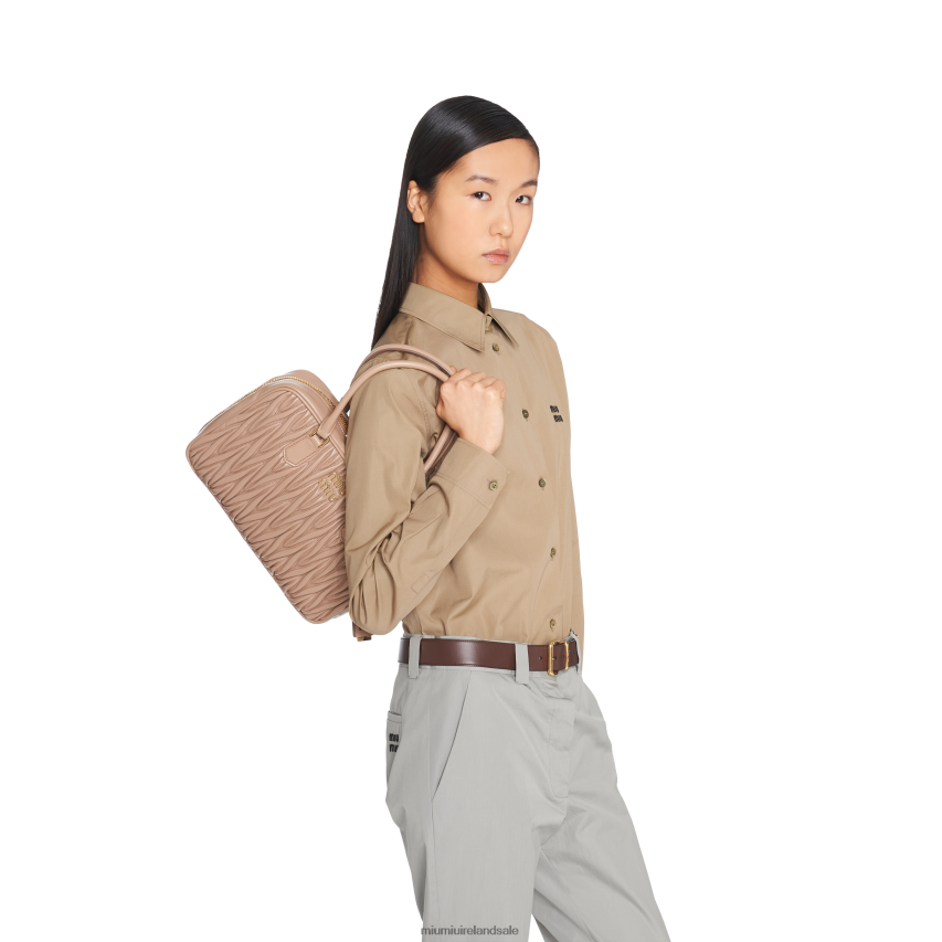 IE Miu MiuCollection Matelasse Nappa Leather Top-handle Bag Cameo XJN62J71