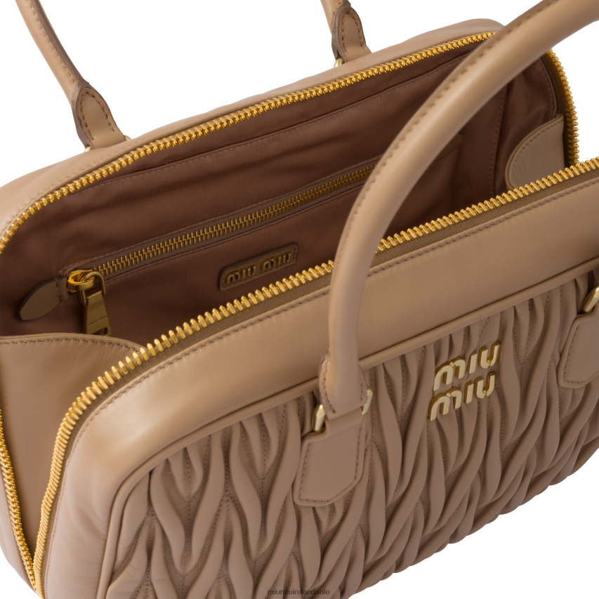IE Miu MiuCollection Matelasse Nappa Leather Top-handle Bag Cameo XJN62J71
