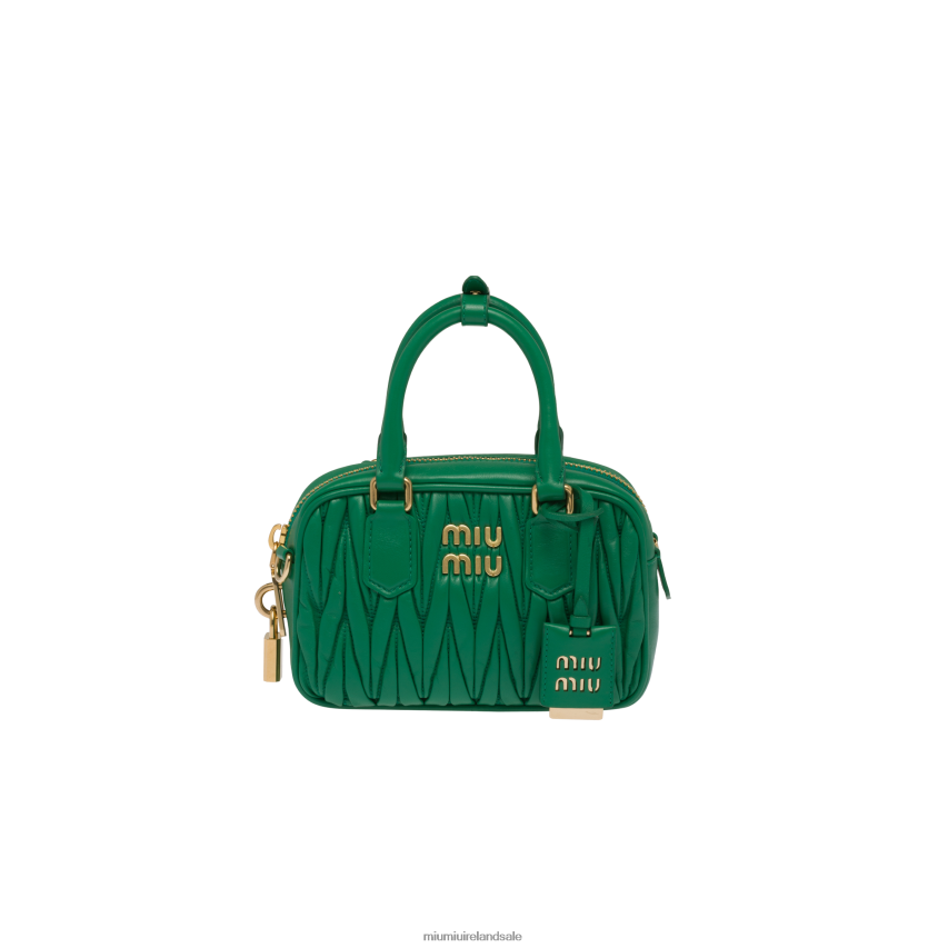 IE Miu MiuCollection Matelasse Nappa Leather Top-handle Bag Mango XJN62J42