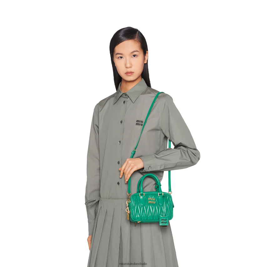 IE Miu MiuCollection Matelasse Nappa Leather Top-handle Bag Mango XJN62J42