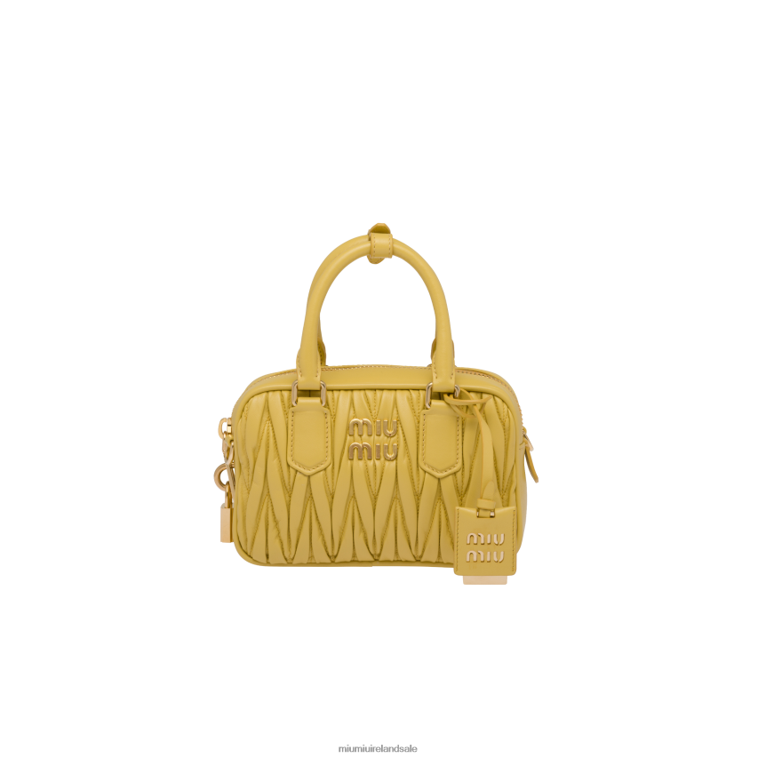 IE Miu MiuCollection Matelasse Nappa Leather Top-handle Bag Pineapple XJN62J41