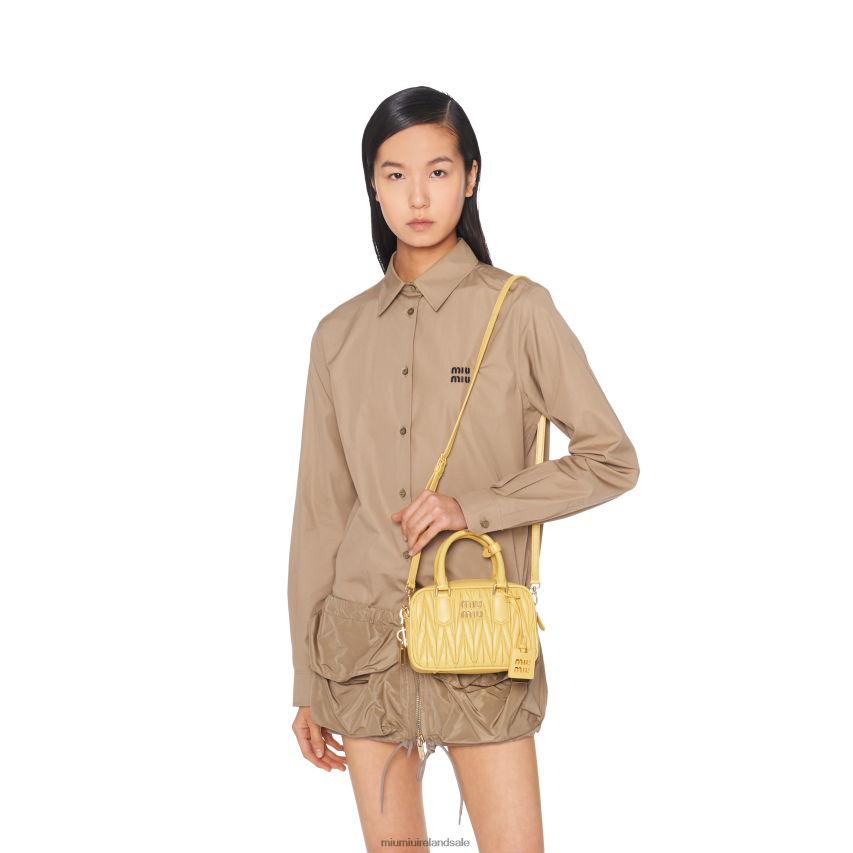 IE Miu MiuCollection Matelasse Nappa Leather Top-handle Bag Pineapple XJN62J41