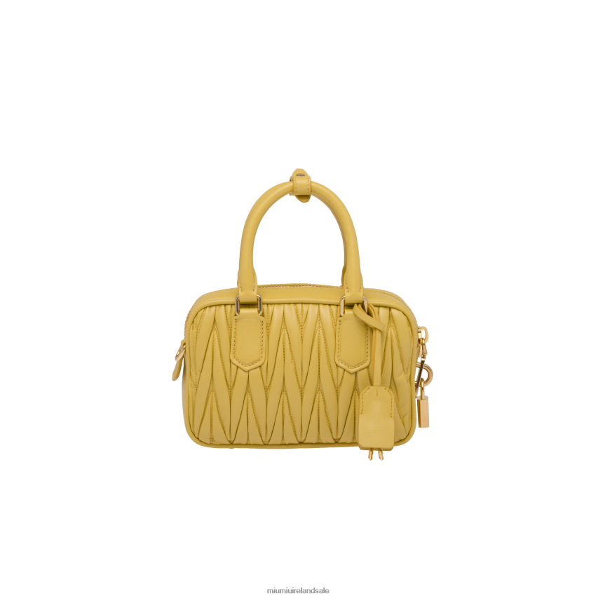 IE Miu MiuCollection Matelasse Nappa Leather Top-handle Bag Pineapple XJN62J41