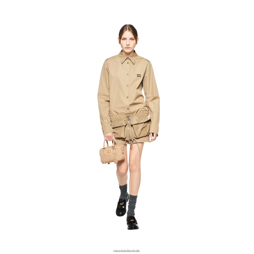 IE Miu MiuCollection Matelasse Nappa Leather Top-handle Bag Sand Beige XJN62J40