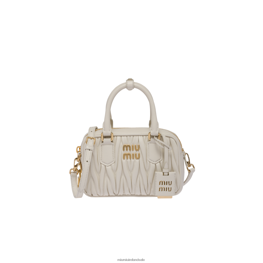 IE Miu MiuCollection Matelasse Nappa Leather Top-handle Bag White XJN62J45