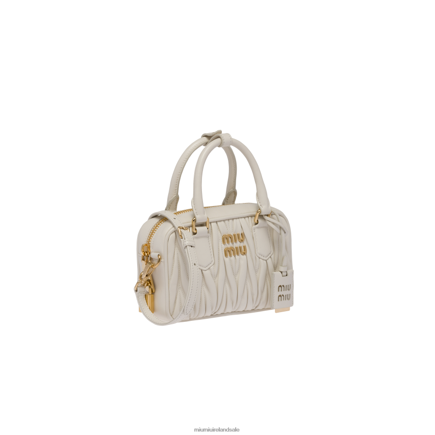 IE Miu MiuCollection Matelasse Nappa Leather Top-handle Bag White XJN62J45