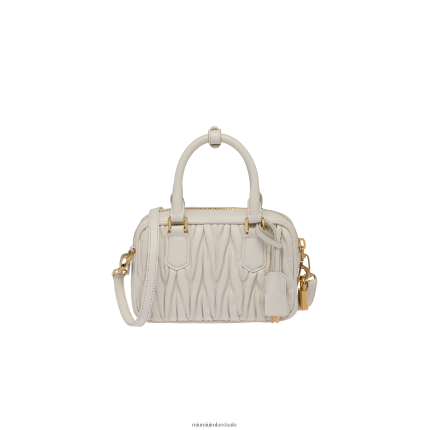 IE Miu MiuCollection Matelasse Nappa Leather Top-handle Bag White XJN62J45