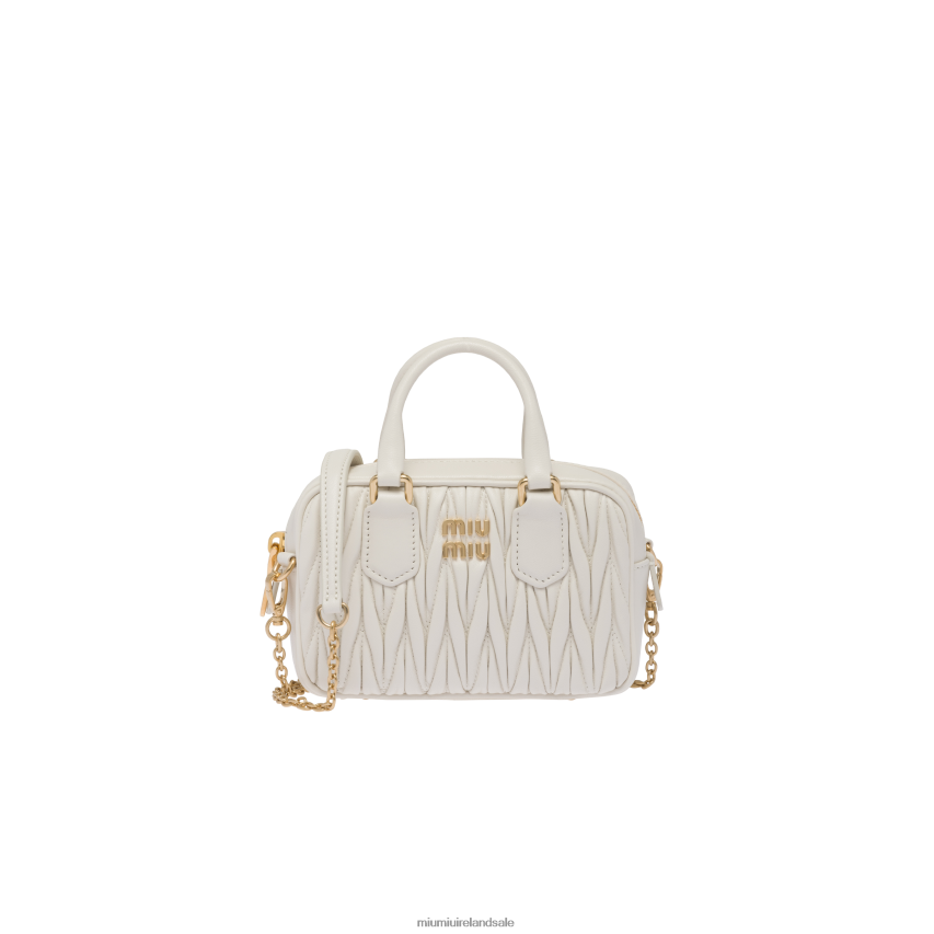 IE Miu MiuCollection Matelasse Nappa Leather Top-handle Mini-bag White XJN62J65