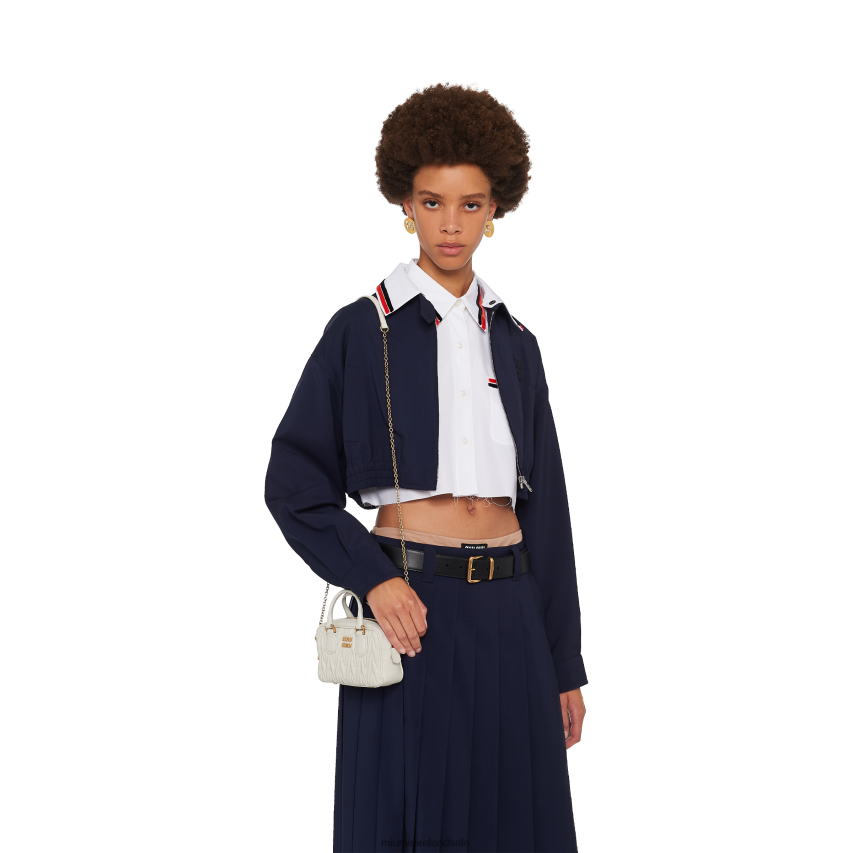 IE Miu MiuCollection Matelasse Nappa Leather Top-handle Mini-bag White XJN62J65