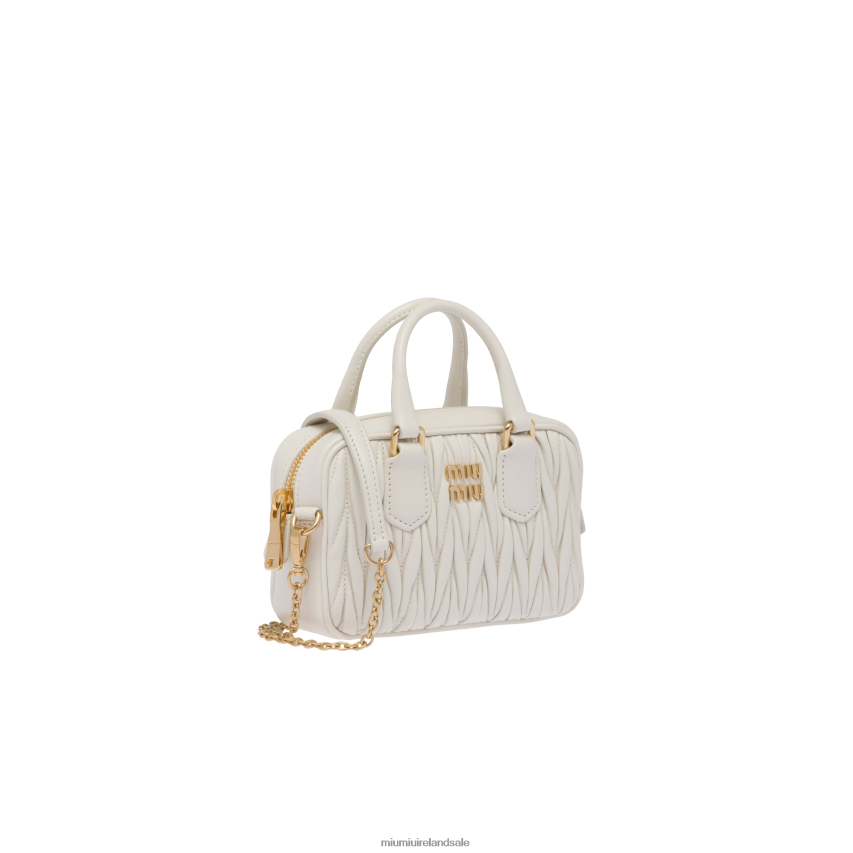 IE Miu MiuCollection Matelasse Nappa Leather Top-handle Mini-bag White XJN62J65