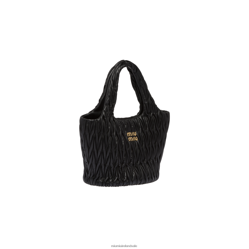 IE Miu MiuCollection Wander Matelasse Nappa Leather Tote Black XJN62J49