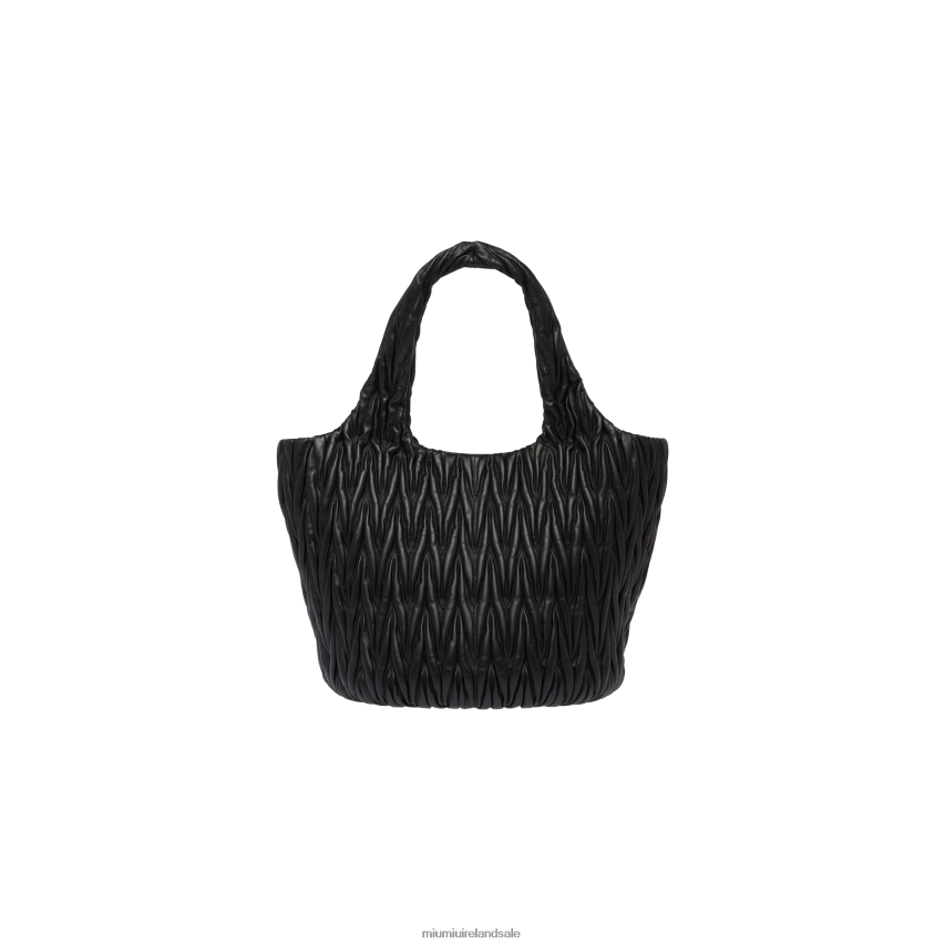 IE Miu MiuCollection Wander Matelasse Nappa Leather Tote Black XJN62J49