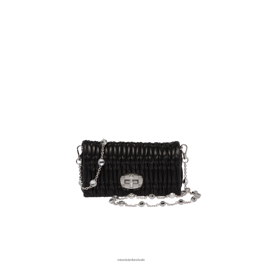 IE Miu MiuCollection Crystal Nappa Leather And Crystal Mini-bag Black XJN62J168