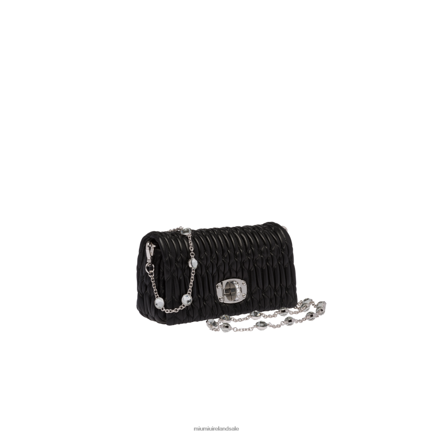 IE Miu MiuCollection Crystal Nappa Leather And Crystal Mini-bag Black XJN62J168