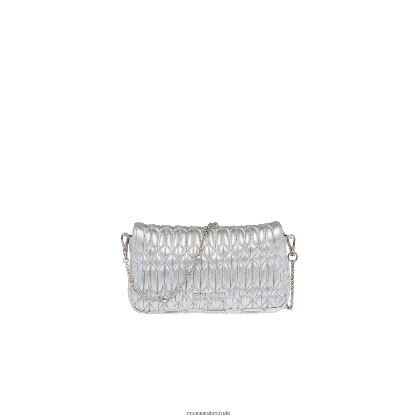 IE Miu MiuCollection Crystal Nappa Leather And Crystal Mini-bag Silver XJN62J167